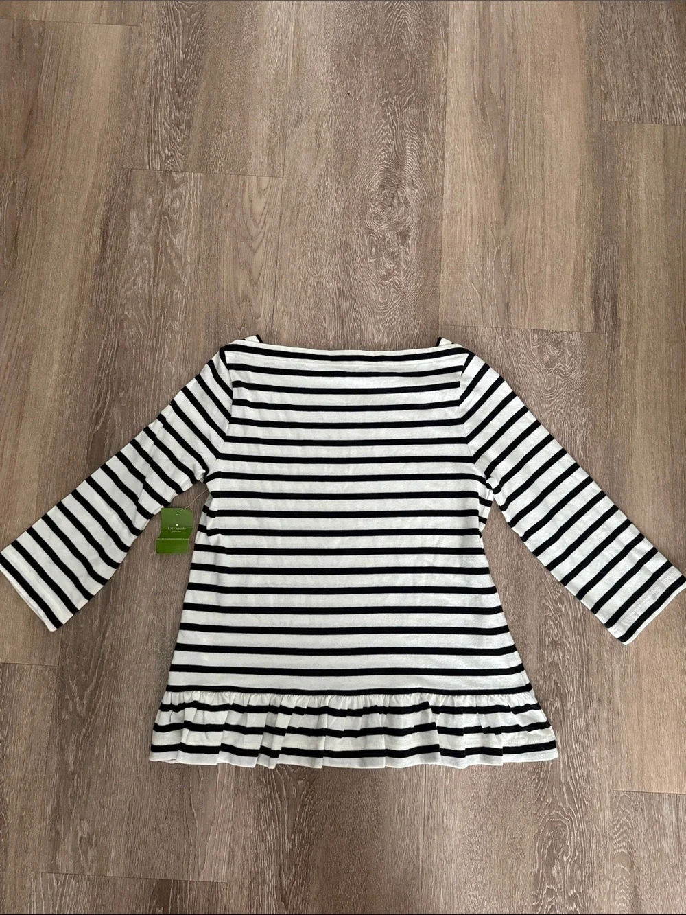 Kate Spade ♠️ Black & White Striped Long Sleeve Top